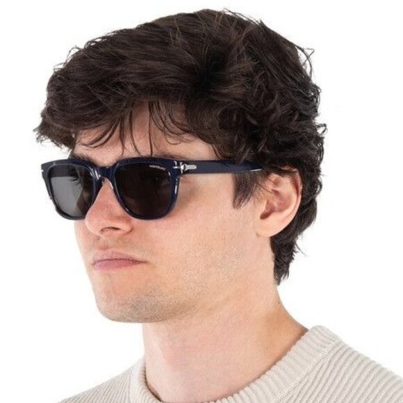 NEW  MONTBLANC SUNGLASSES BLUE  MEN EYEWEAR MONTBLANC MB0302S 004 - Picture 2 of 3